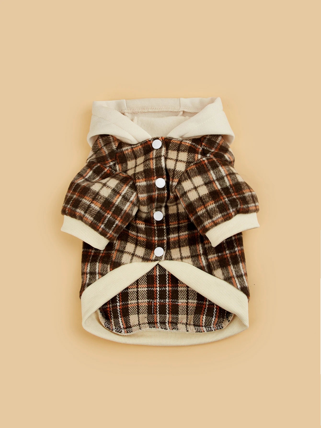 Plaid Button-Up Dog Jacket - Cozy & Stylish Pet Outerwear