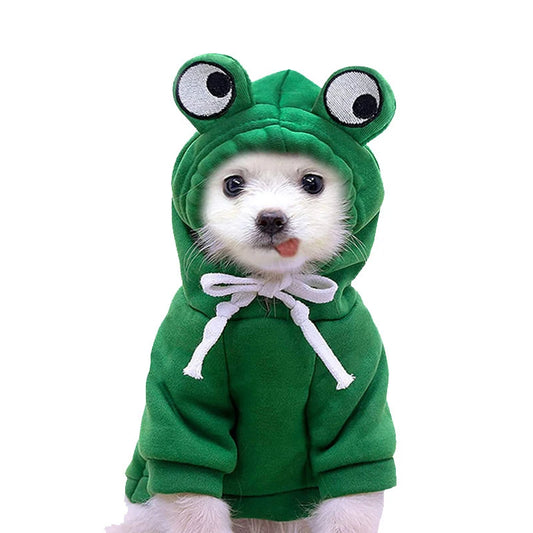 Cute Frog Hoodie for Small Dogs – Warm & Adorable Pet Outfit